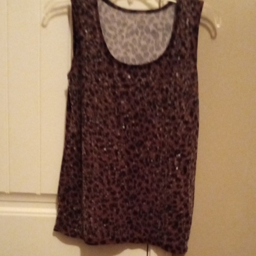 Loft Animal print Sequin Tank